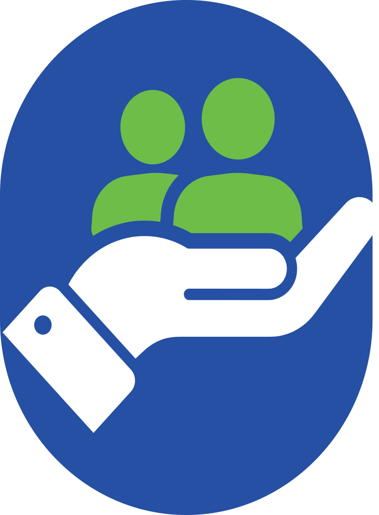 Image of wheel with icons to represent the ongoing support step in the process